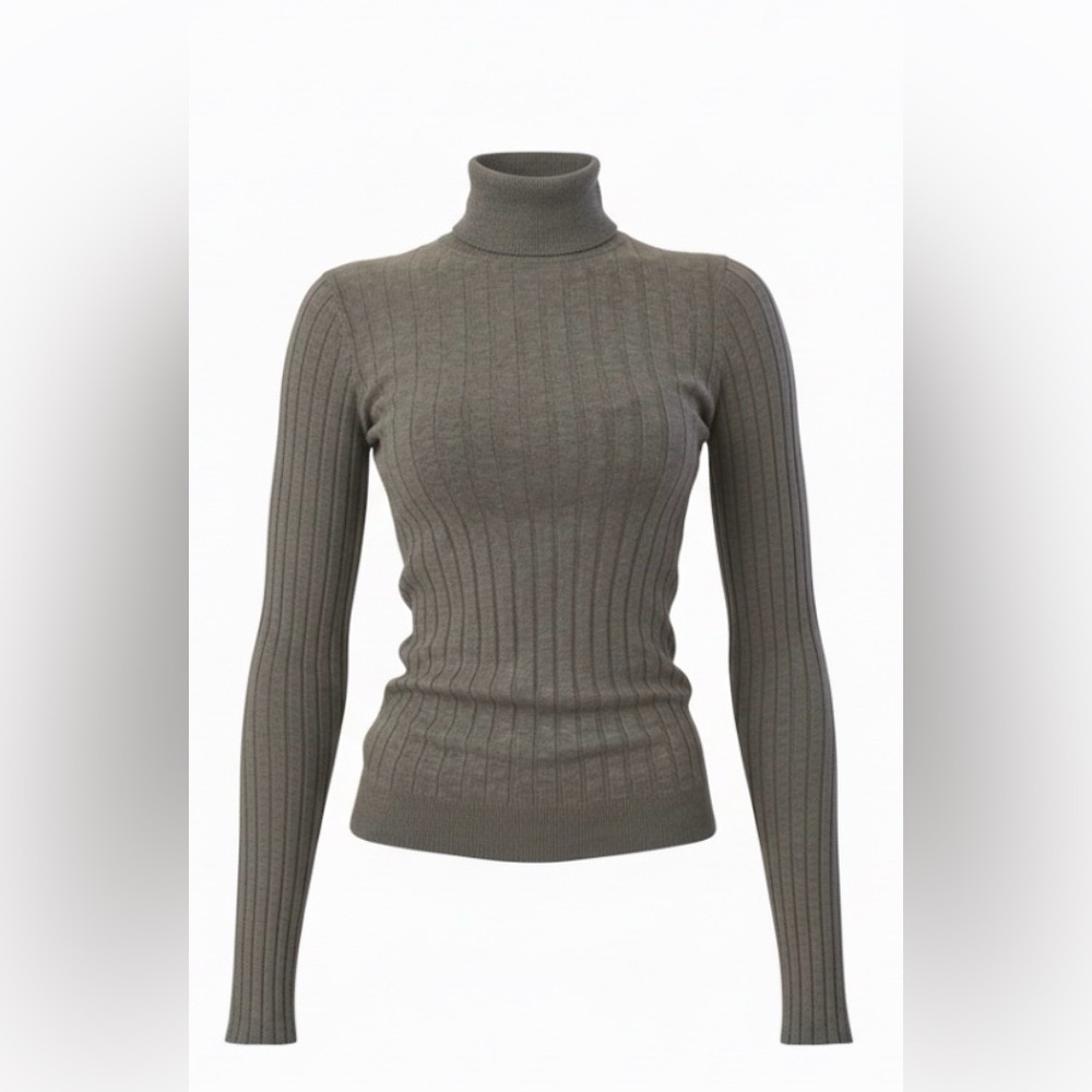 GAP Light Gray Ribbed Turtleneck Sweater